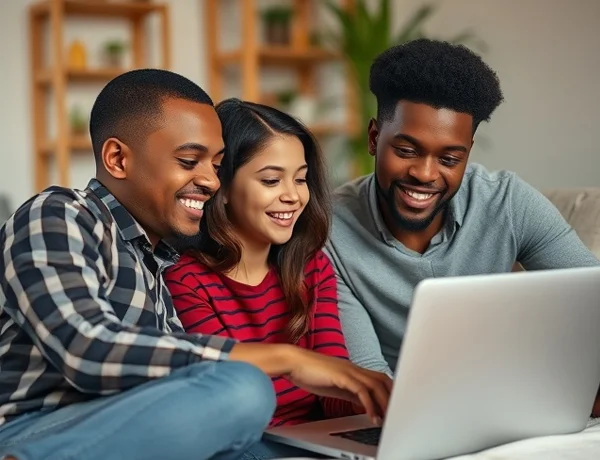 low income family using free laptop